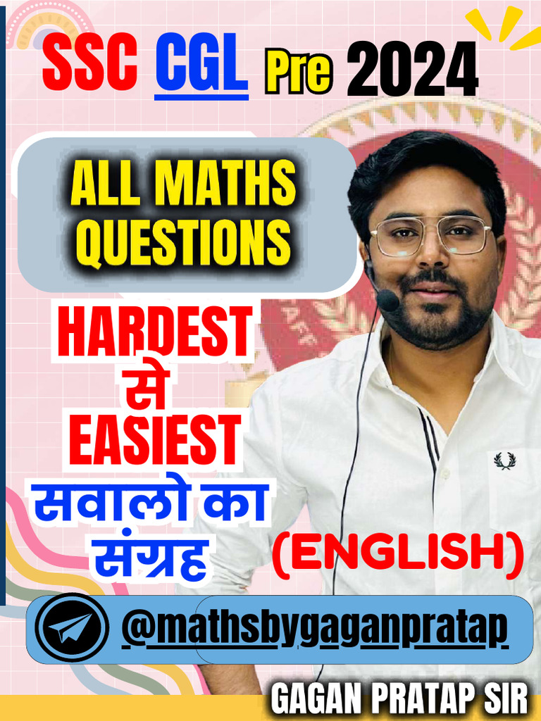 SSC CGL 2024 Mathematics (English) Hard To Easy | PDF