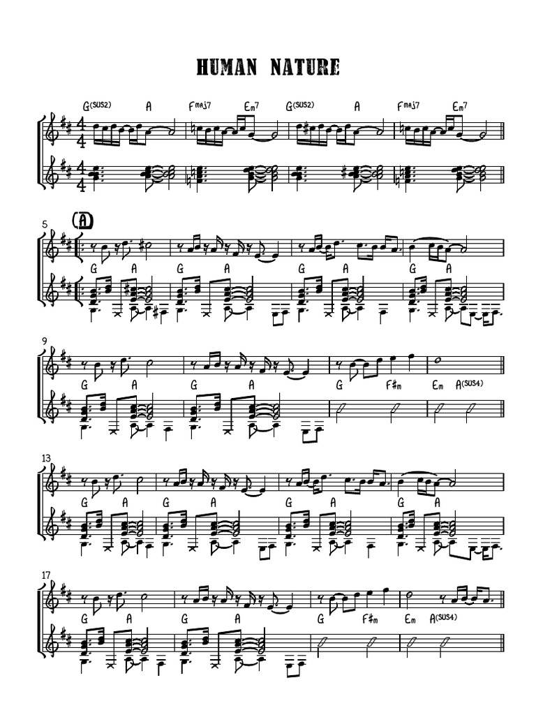 Human Nature Leadsheet | PDF