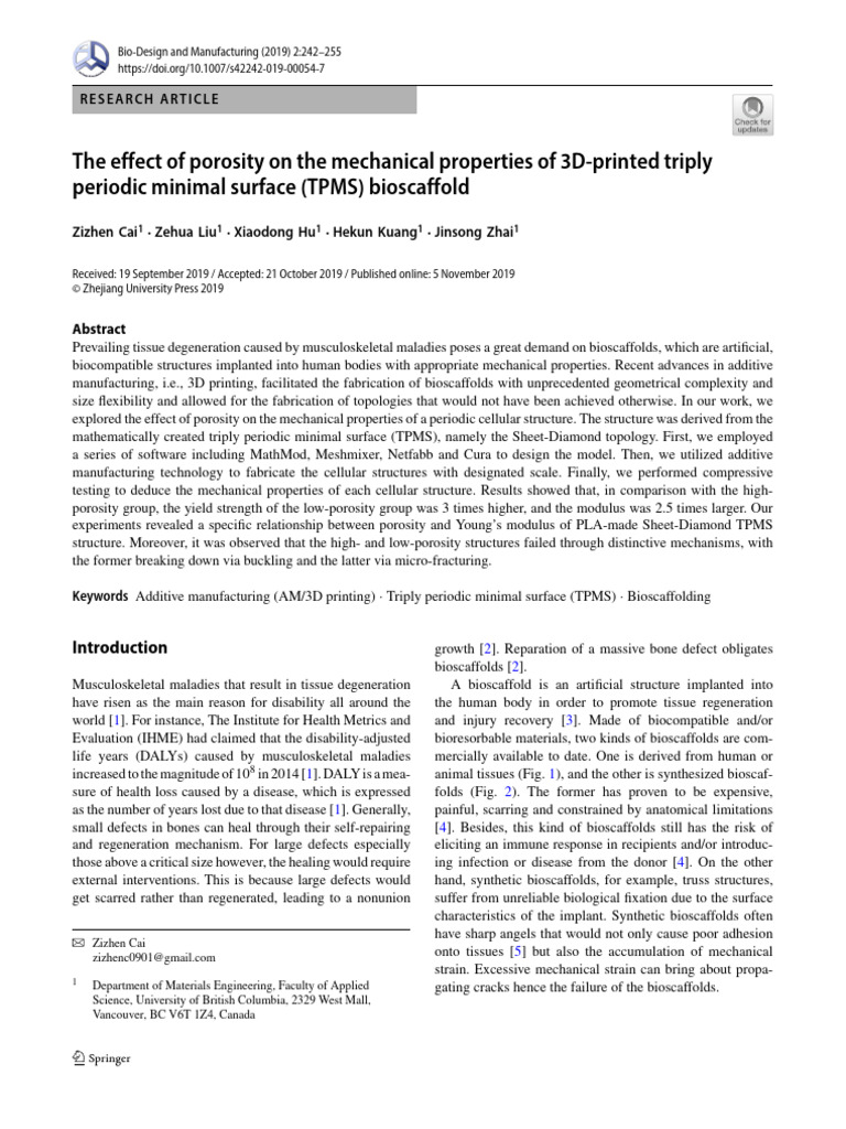 The Effect of Porosity On The Mechanical Properties of 3d Printed ...