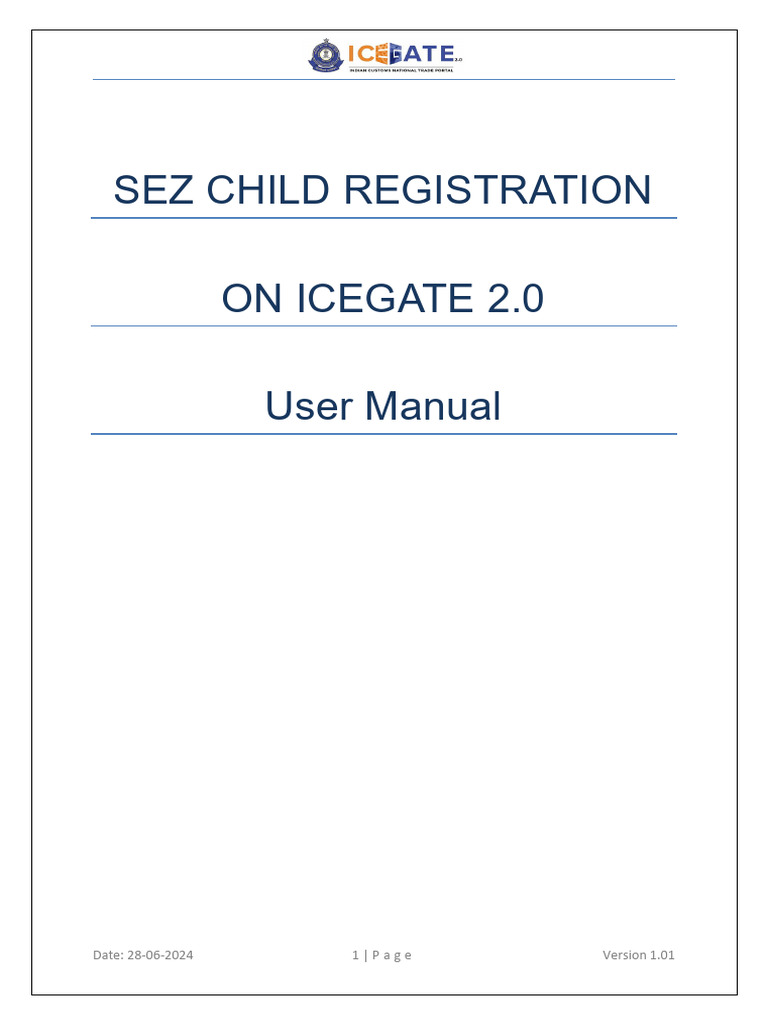 User Manual-SEZ Child Registration - v1.01 | PDF | Copyright | Computing