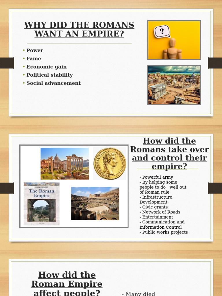 Questions About The Roman Empire (History Presentation) | PDF