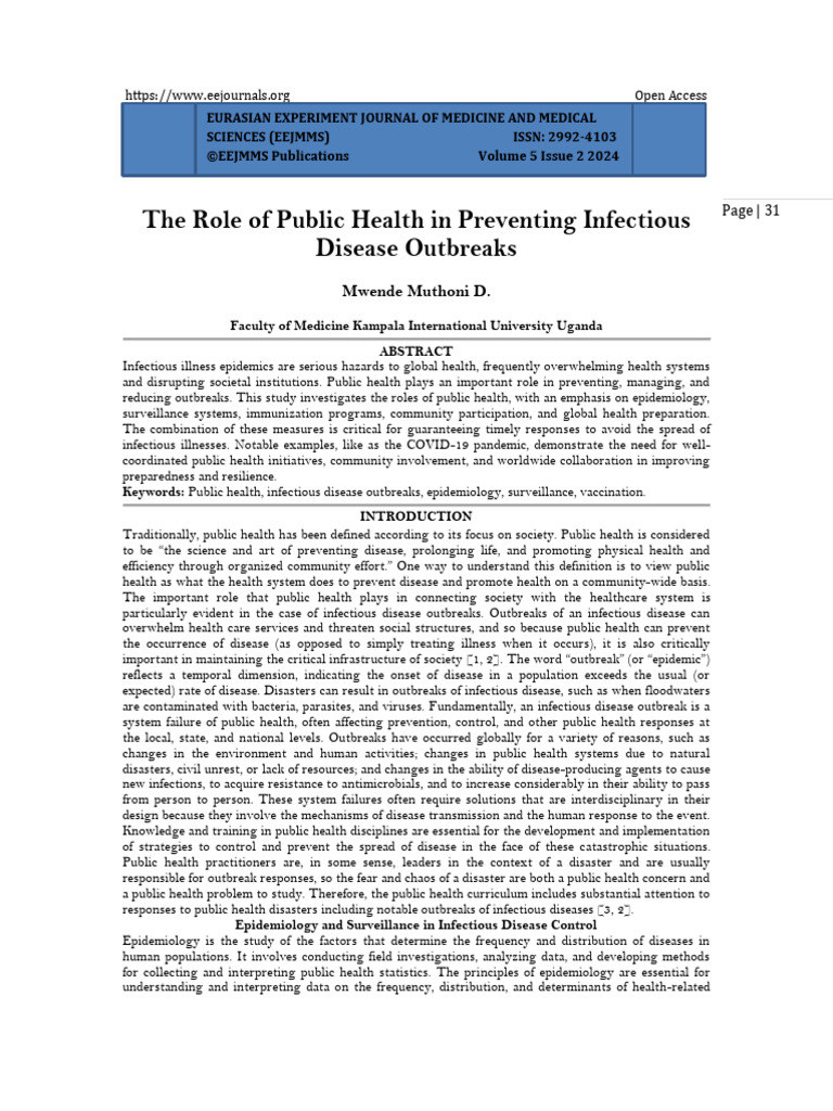 Public Health's Role in Disease Prevention | PDF | Public Health | Wellness