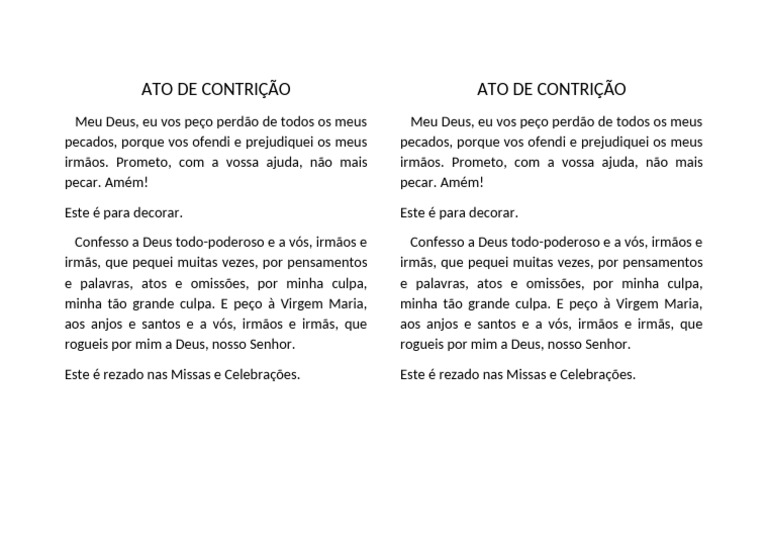 Ato de Contrição | PDF