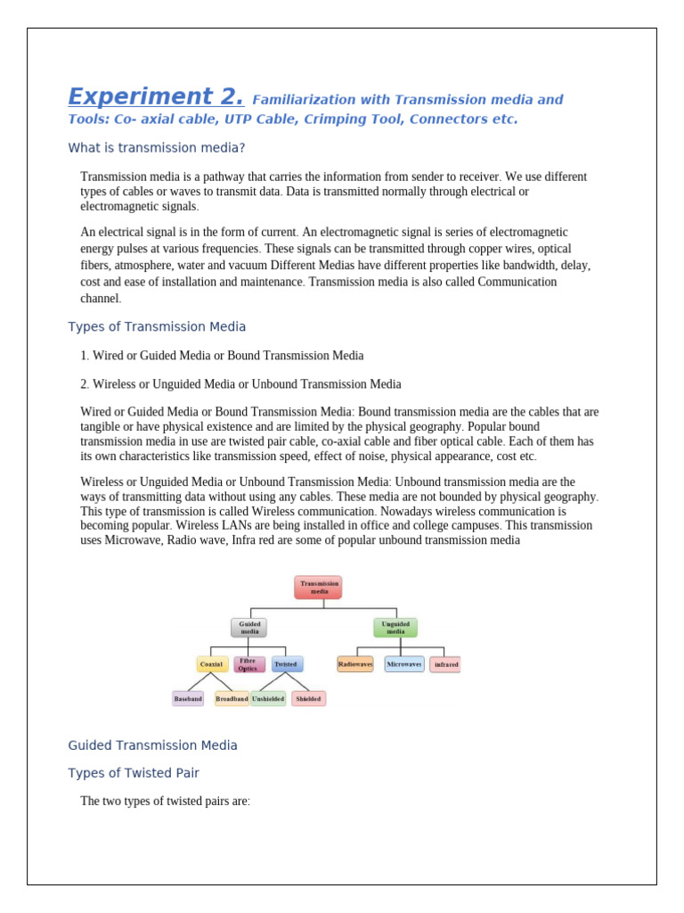 Experiment 2 | PDF | Transmission Medium | Technology & Engineering