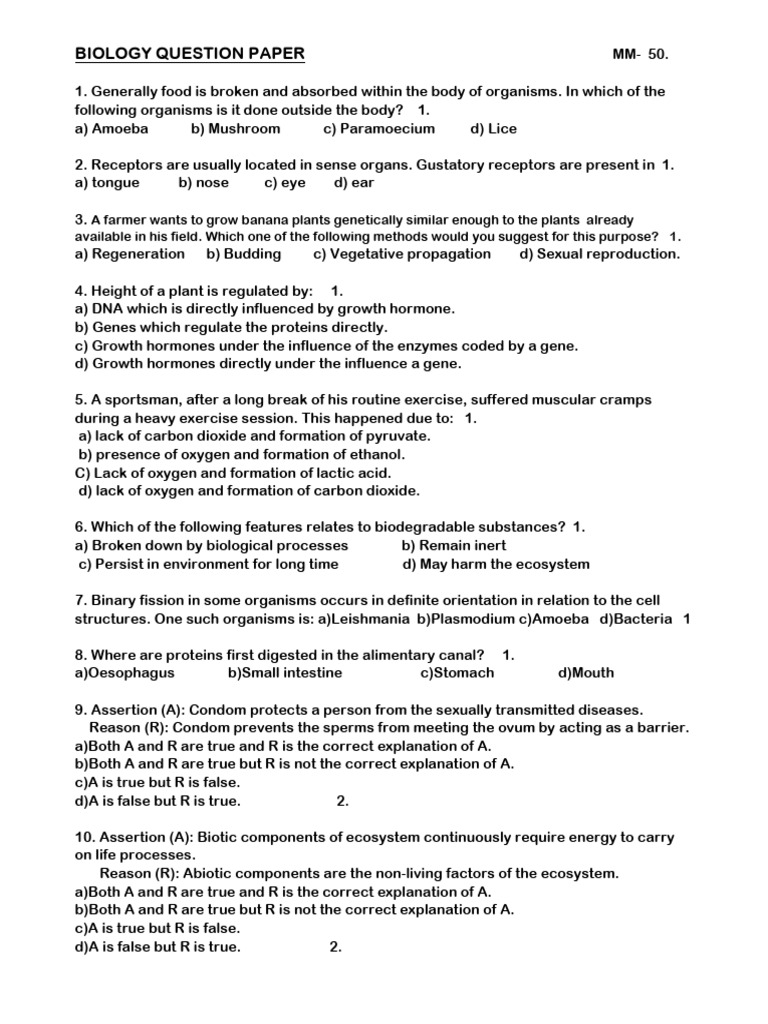 Biology Test | PDF
