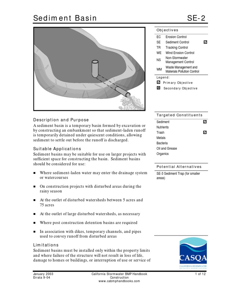 Sediment Basin Design Surface Runoff Stormwater