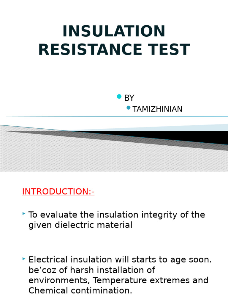 1.insulation Resistance Test | PDF