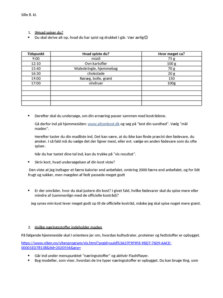 Bio - FS8 - Sundhed Og Kost | PDF