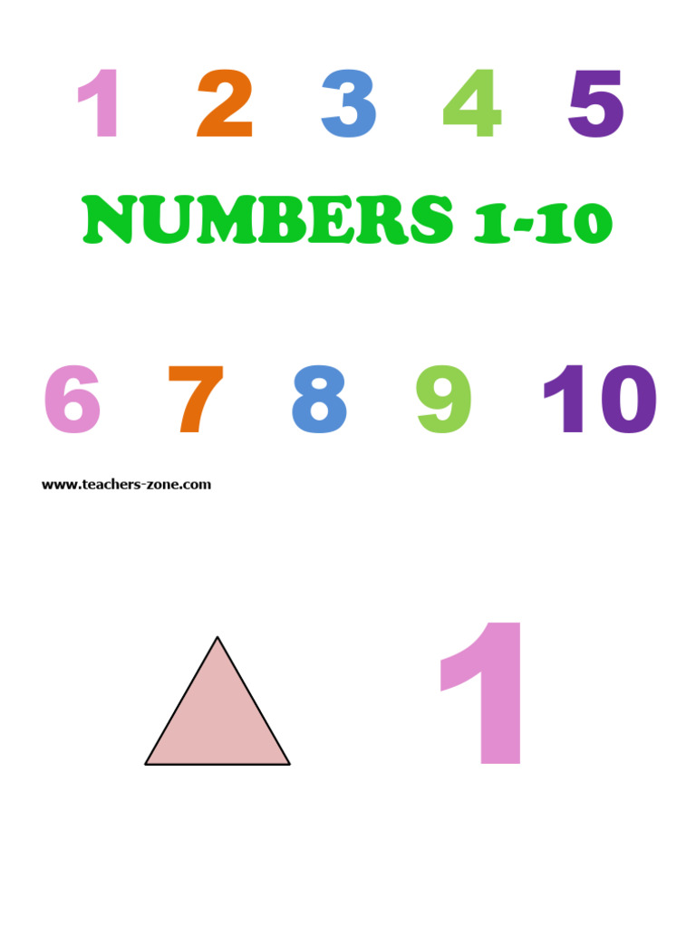 Numbers 1 10 Without Labels | PDF