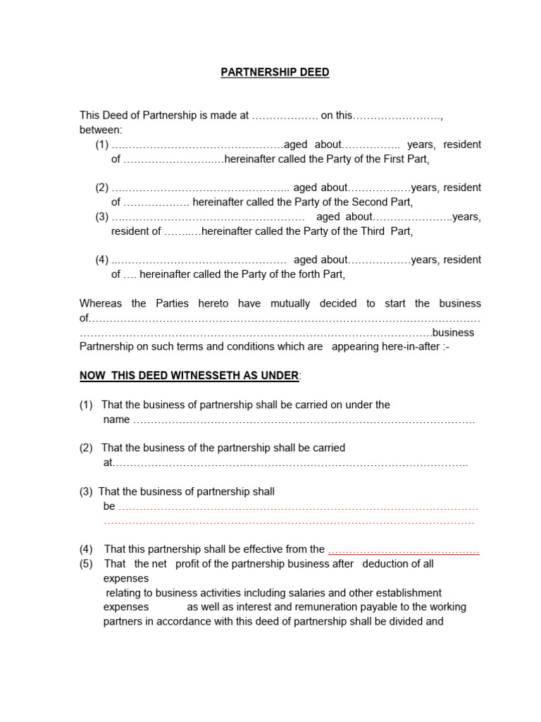 partnership-deed doc | PDF