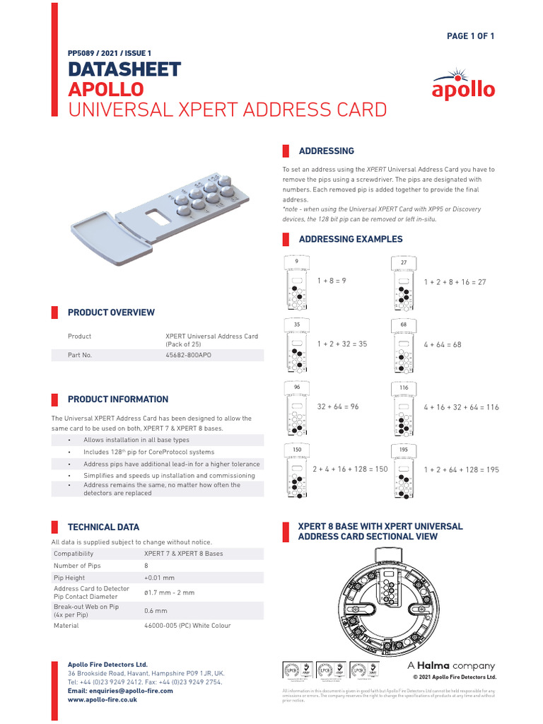 Universal XPERT Address Card | PDF