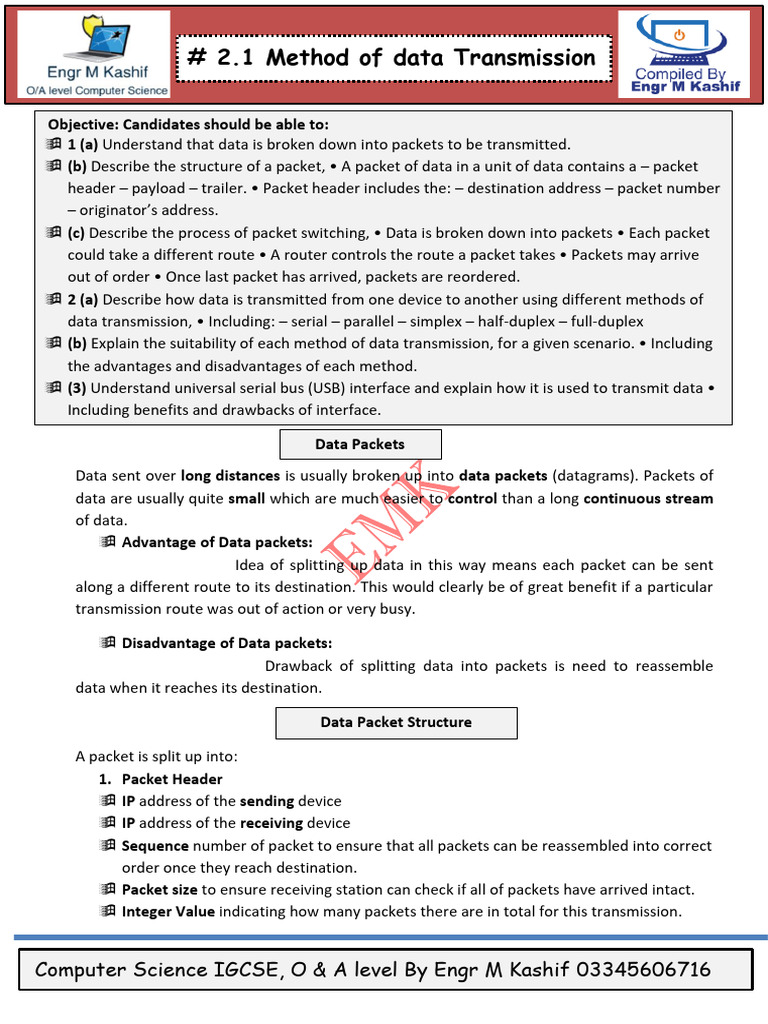 2.1 Types and Methods of Data Transmission | PDF