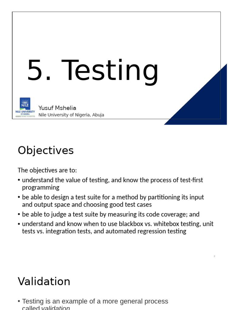 Testing | PDF