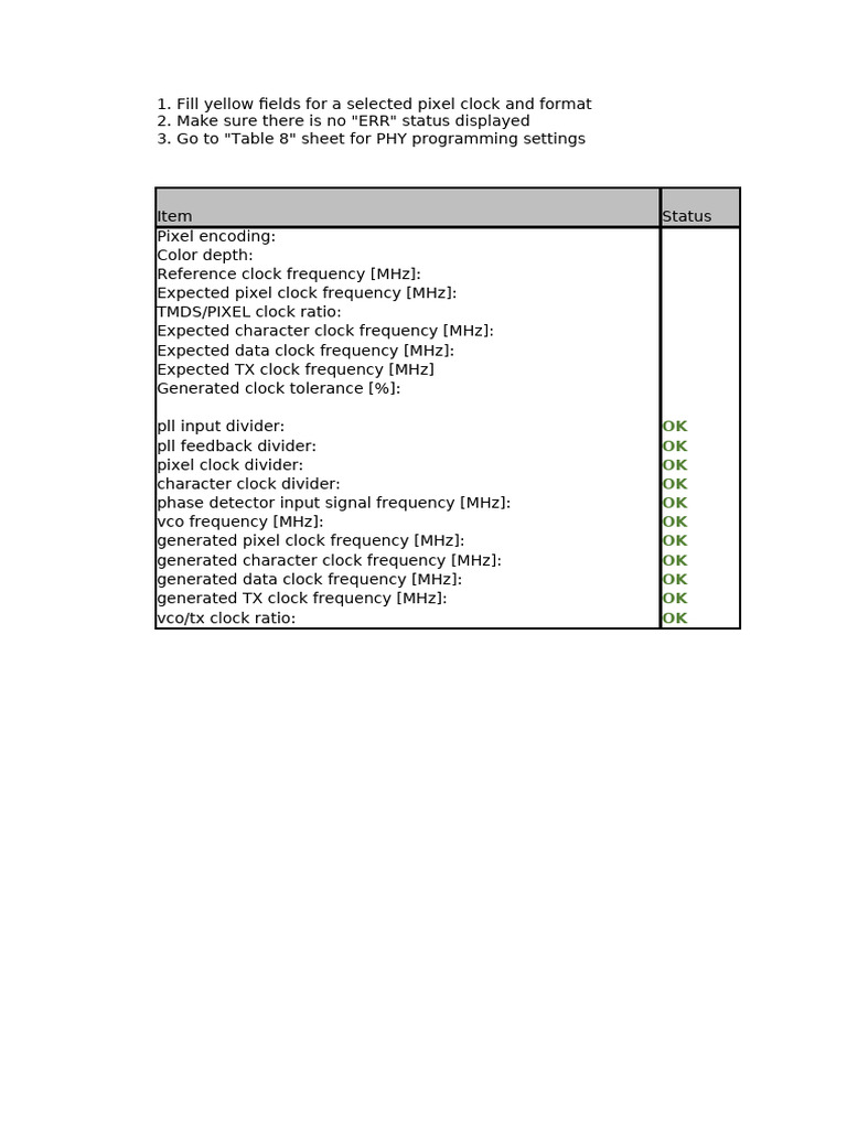 HDMI Pixel Clock Calculation PDF