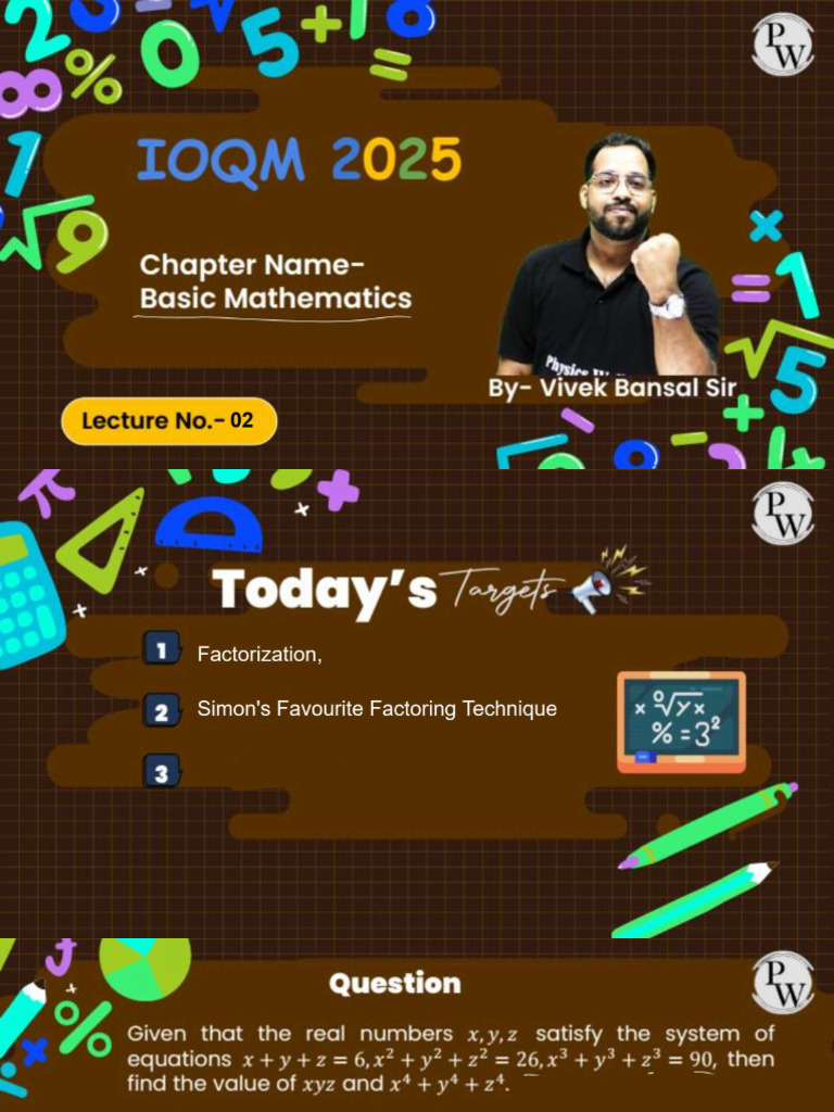 Basic Mathematics 02 - Class Notes - IOQM 2025 | PDF
