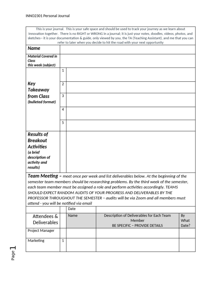 2301 Personal Journal Template PDF