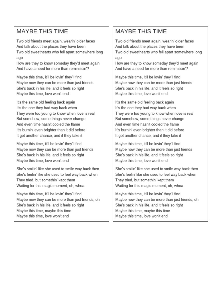Maybe This Time | PDF