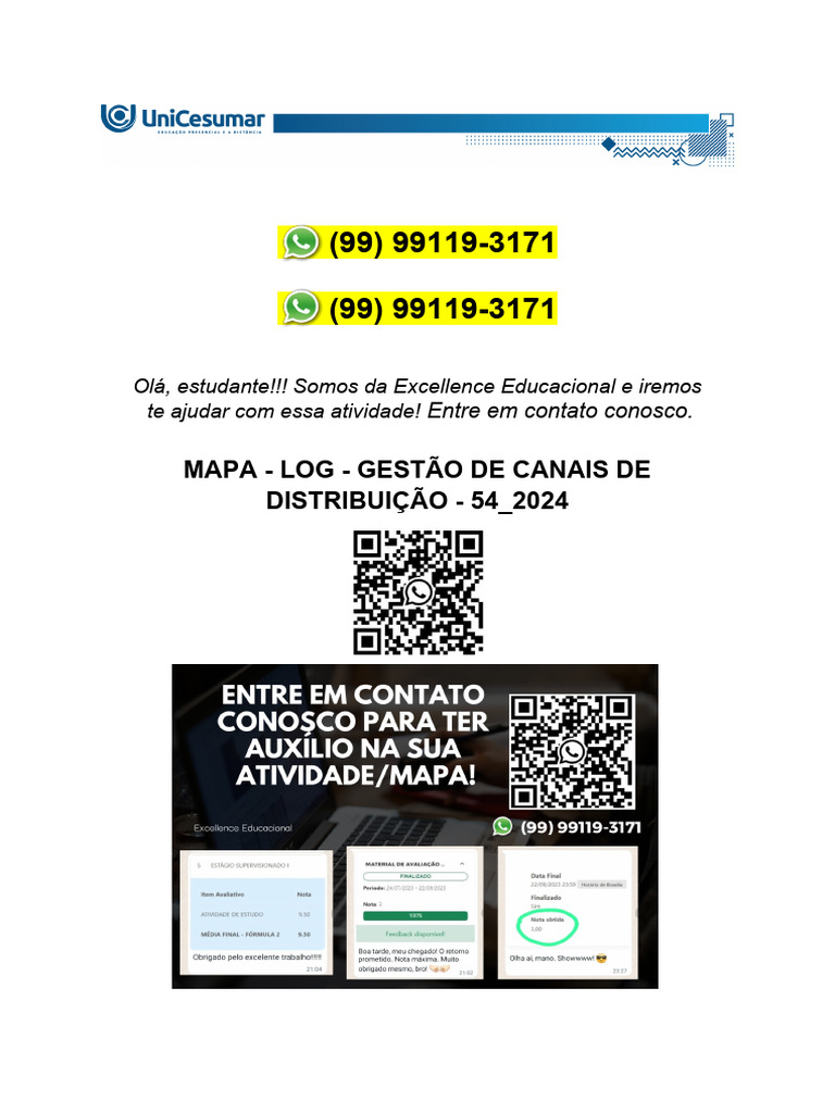 Mapa - Log - Gestão de Canais de Distribuição - 54_2024 | PDF
