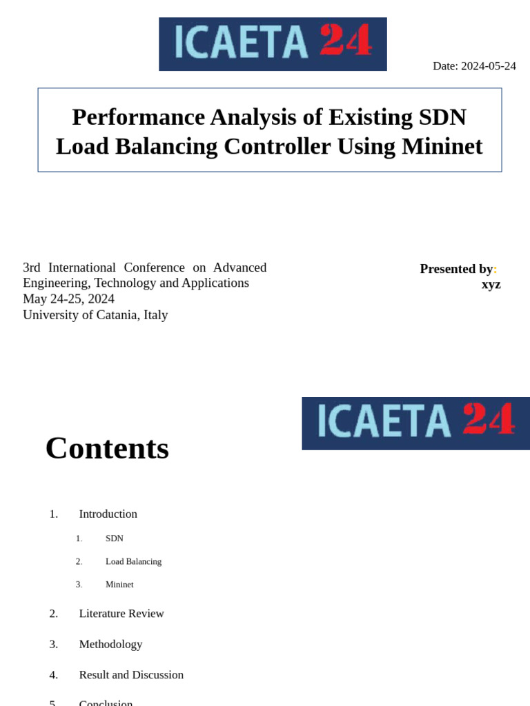 SDN Load Balancing Performance Analysis | PDF | Computer Network | Load ...