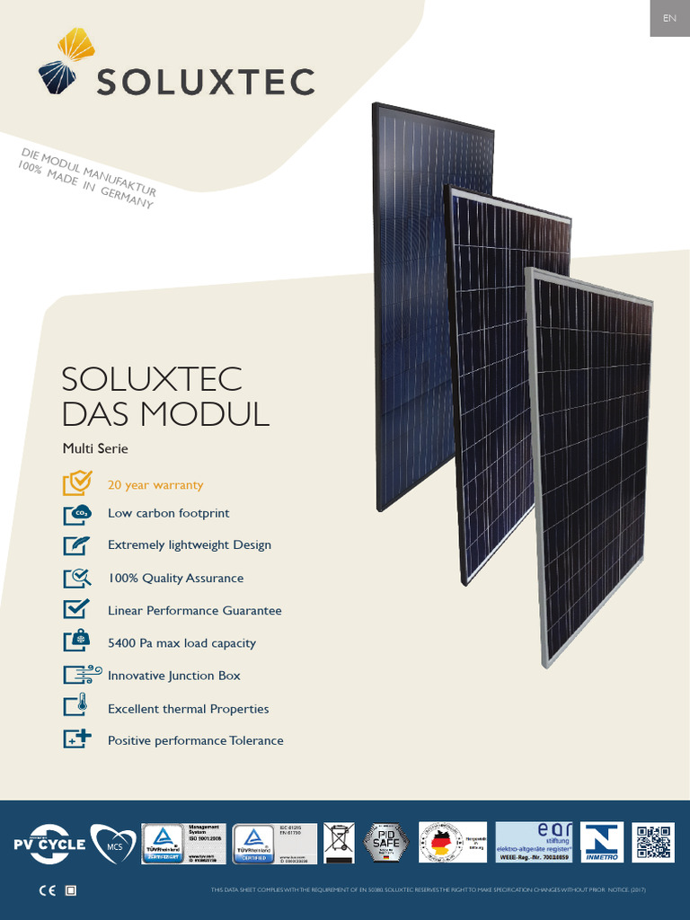 Soluxtec Das Modul: Multi Serie | PDF