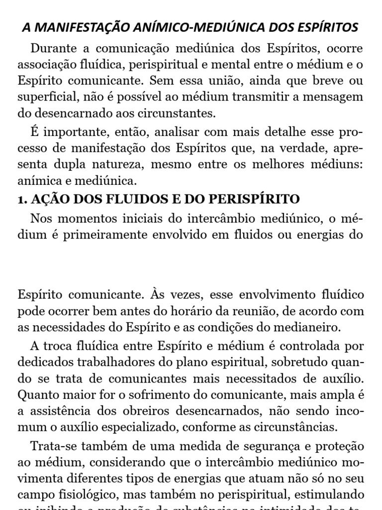 A Manifestação Animico-Mediunica Do Espírito | PDF