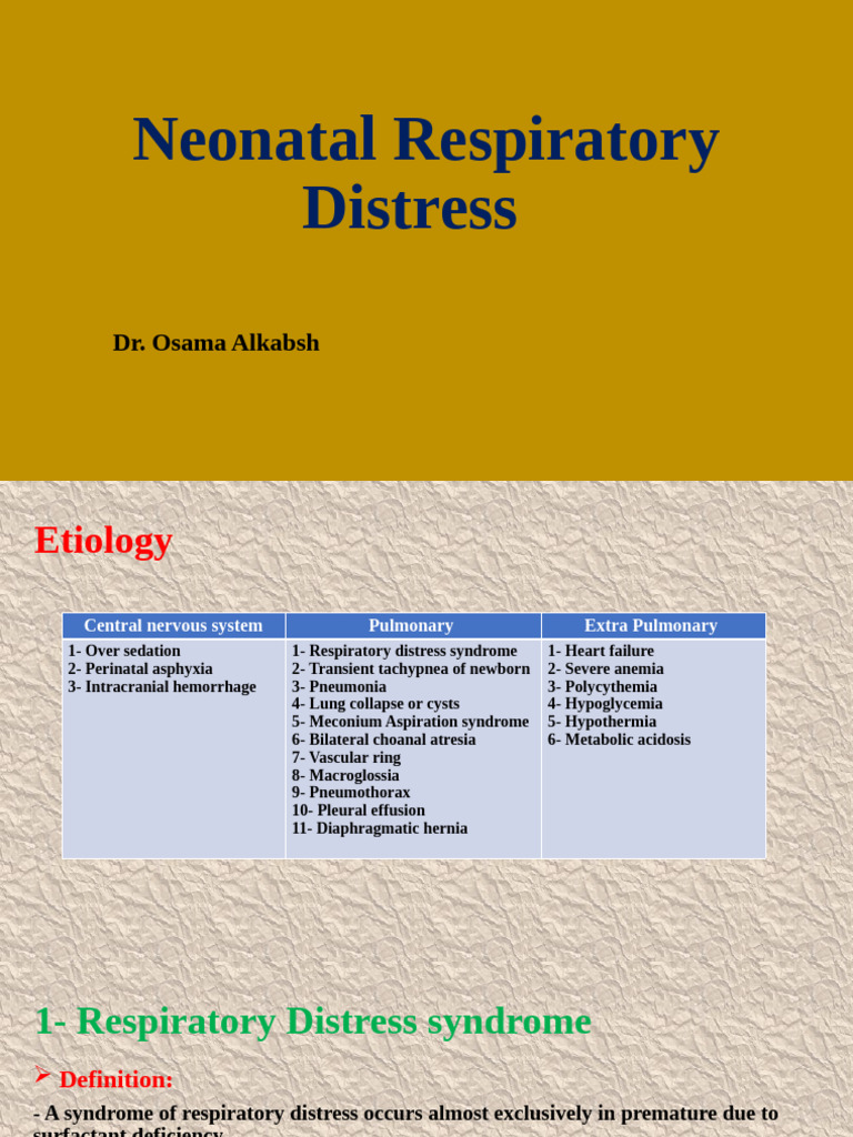 8 - Neonatal Respiratory Distress | PDF