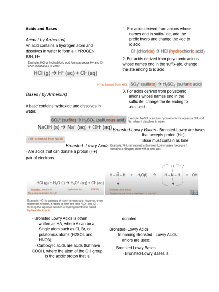 Acid and Bases | PDF