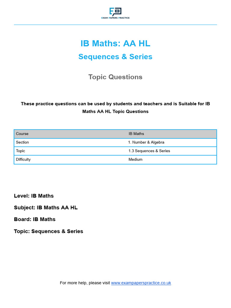 Sequences Series | PDF