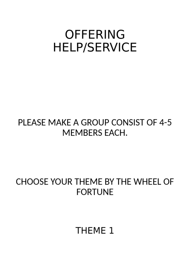 Group Work Offering Help and Service | PDF