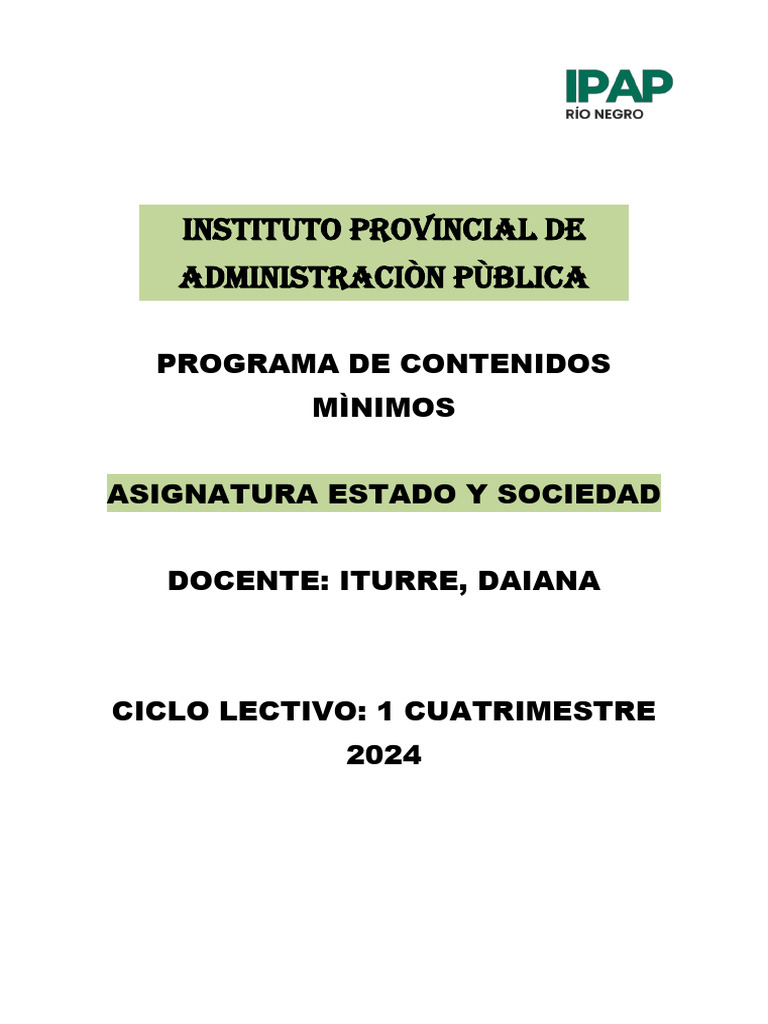 Planilla Contenidos - IPAP 2024 | PDF