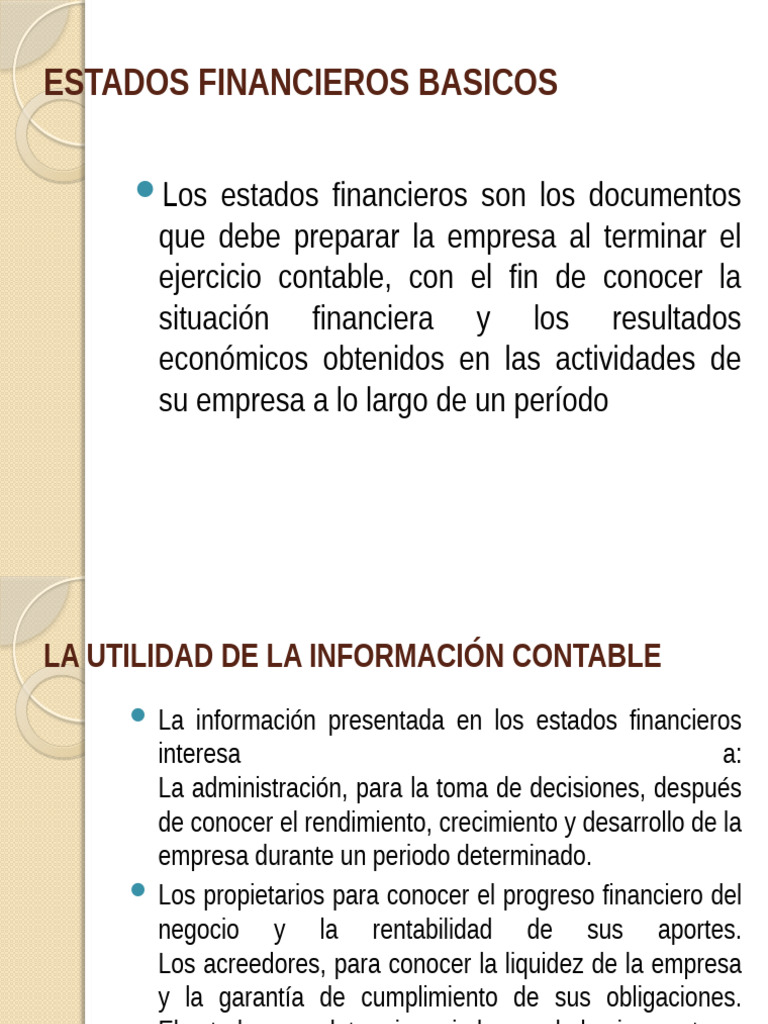 Guía de Estados Financieros Básicos | PDF | Contabilidad | Estado ...