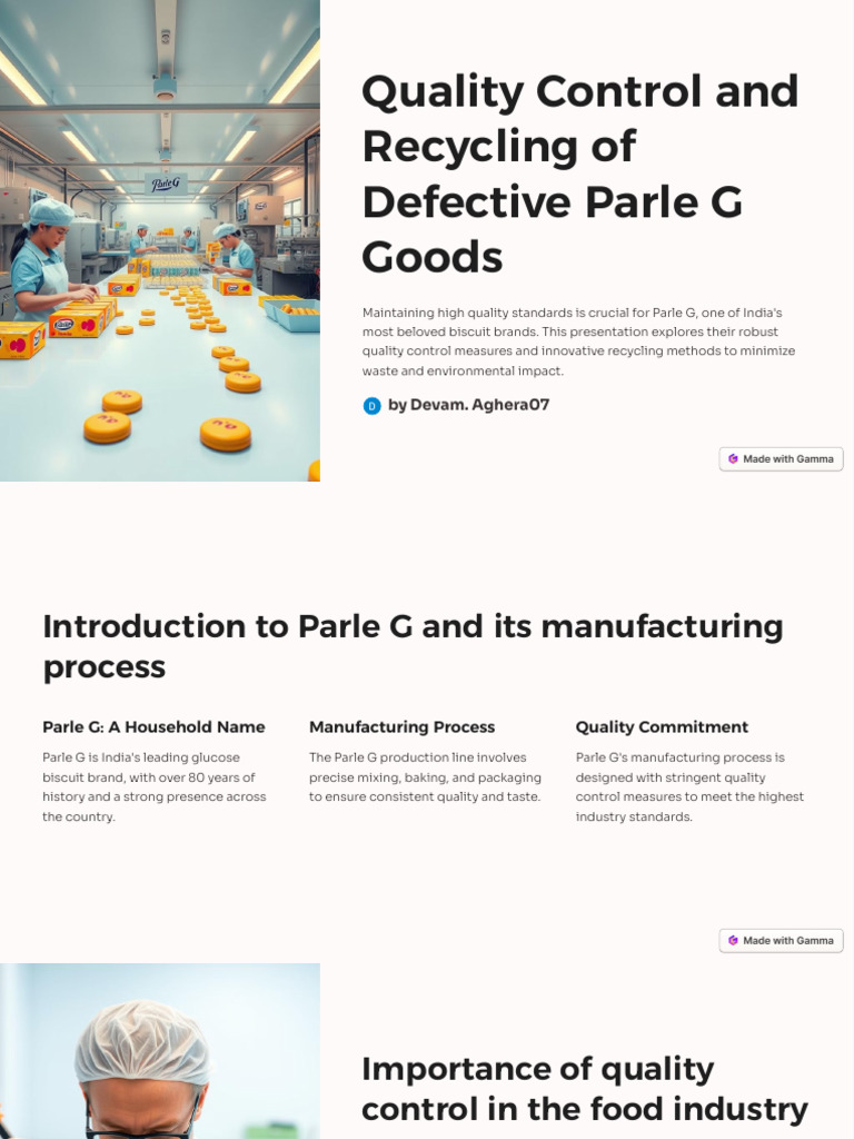 Quality Control and Recycling of Defective Parle G Goods | PDF