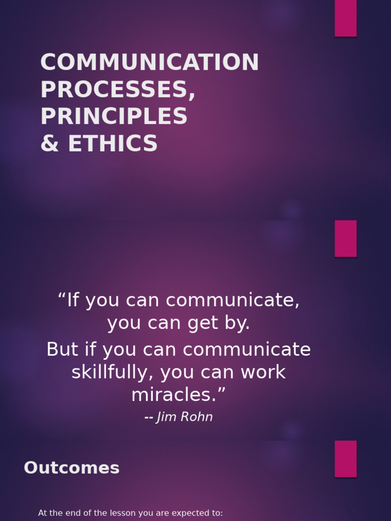 LESSON 1 COMMUNICATION Processes Princip | PDF