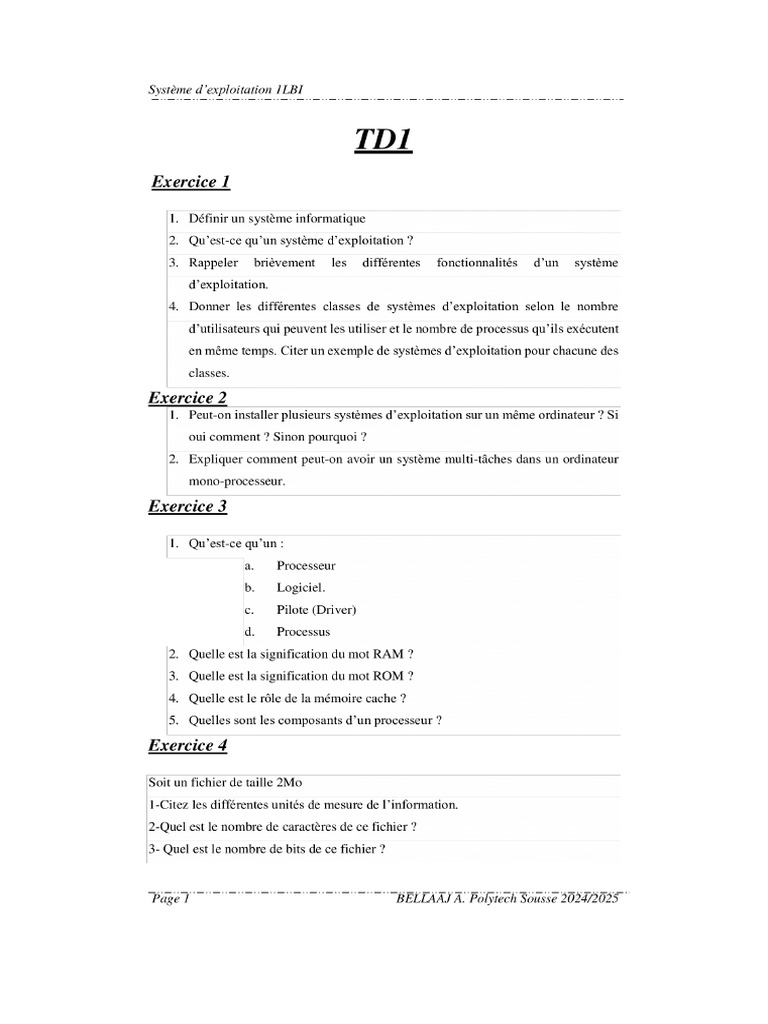 TD 1 SE | PDF