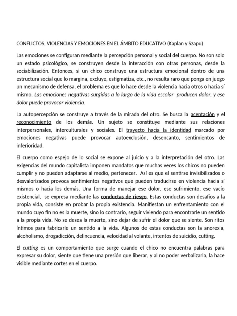Emociones y Violencia en la Educación | PDF | Las emociones ...