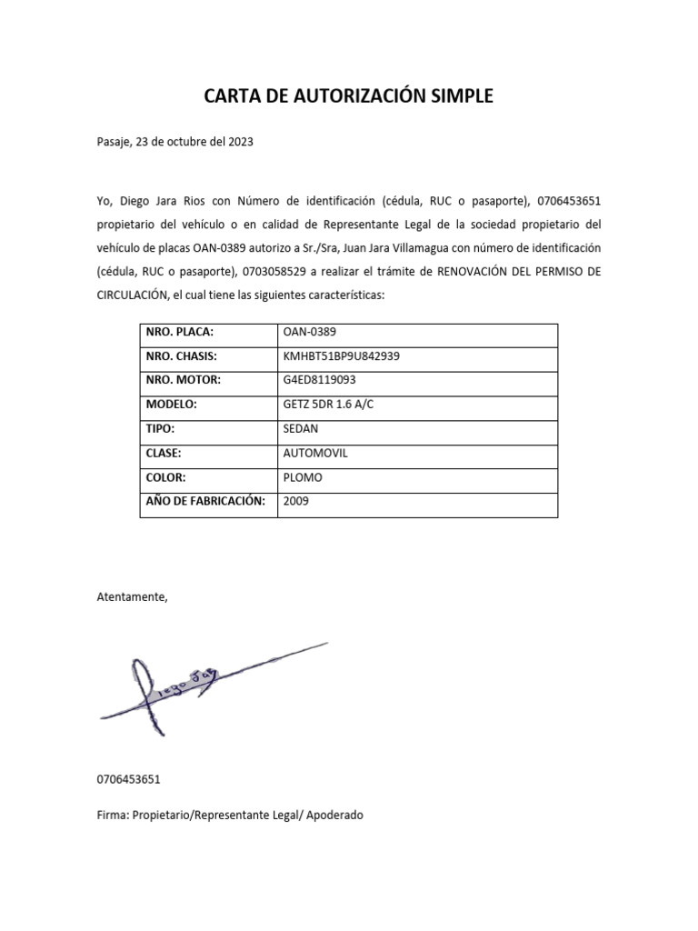 Carta de autorizacion simple 2 1 pdf