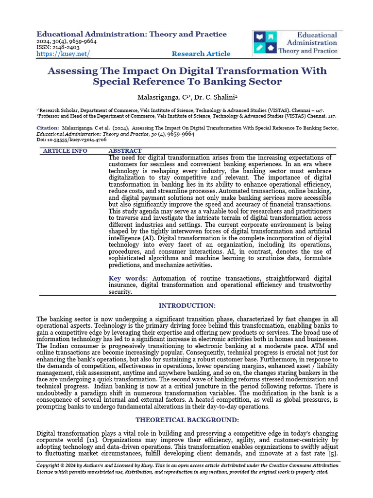 Assessing The Impact On Digital Transformation With Special Reference ...