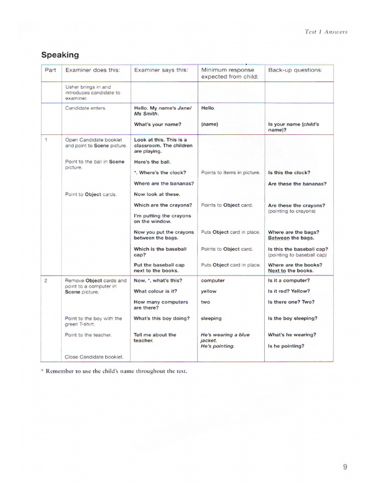 Starters - 2 - Test 1 - S | PDF