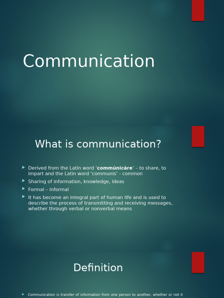 Communication Intro | PDF