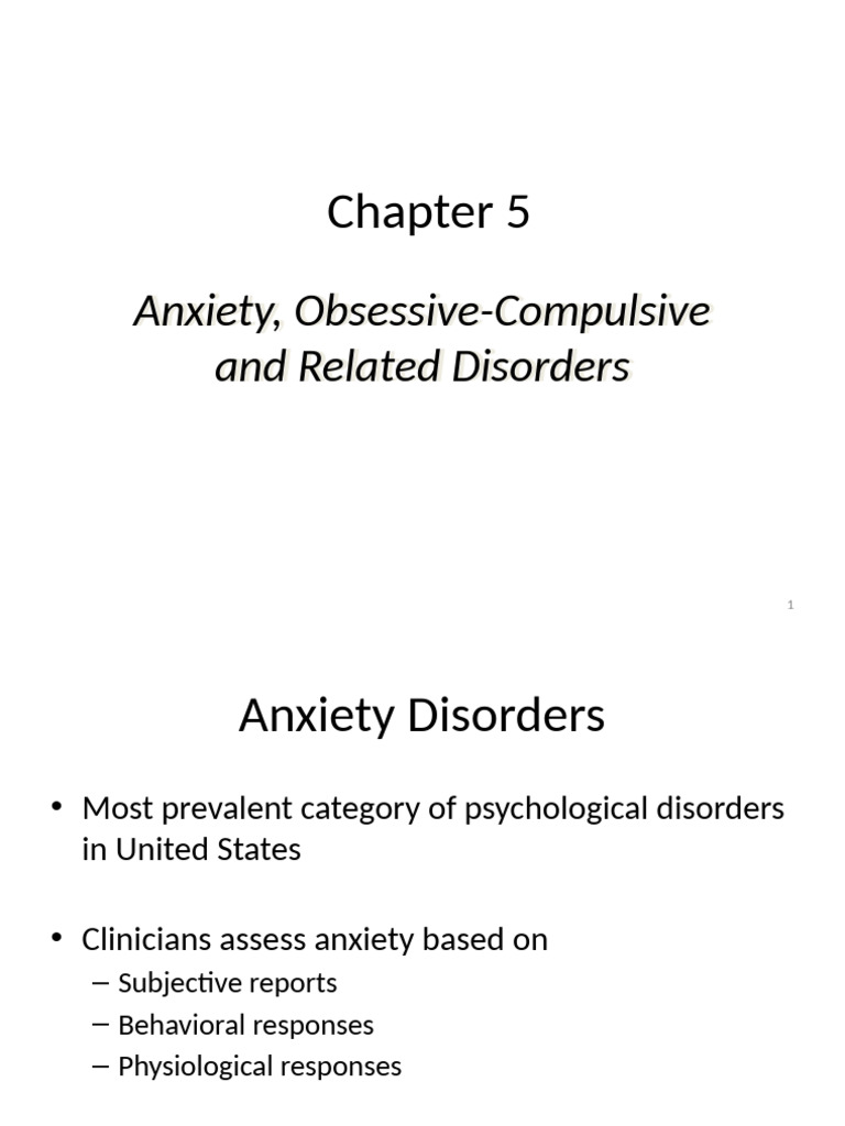 Chapter 5 - Anxiety, Obsessive-Compulsive, & Related Disorders | PDF