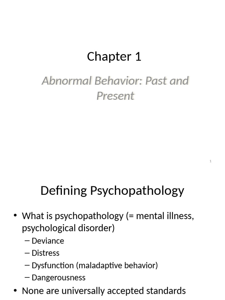 Chapter 1 - Abnormal Psychology Past & Present | PDF