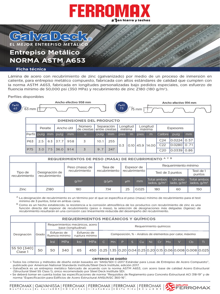 Ficha Technique GalvaDeck Ferromax | PDF