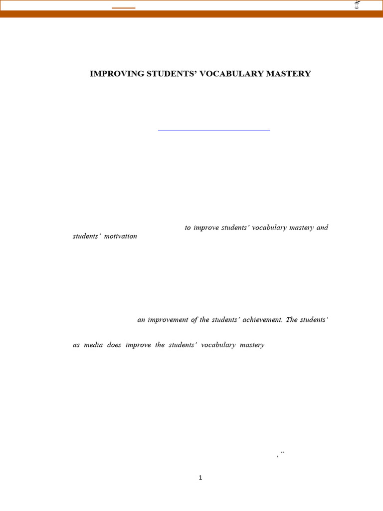 Improving Students' Vocabulary Mastery Using Flashcards Yosephus Setyo ...