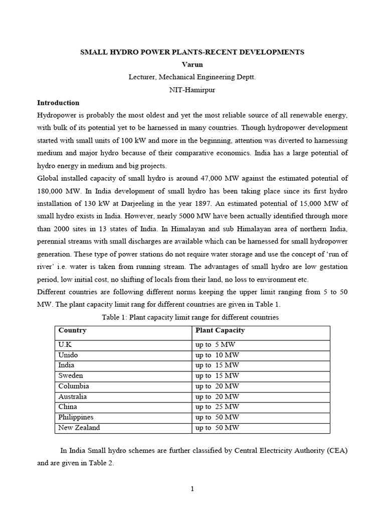 Small Hydro | PDF