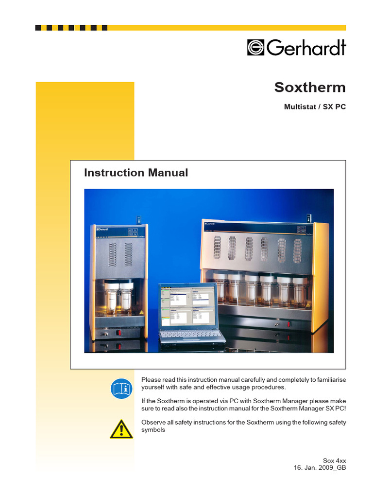 Soxtherm Instruction Manual Guide | PDF | Technology & Engineering