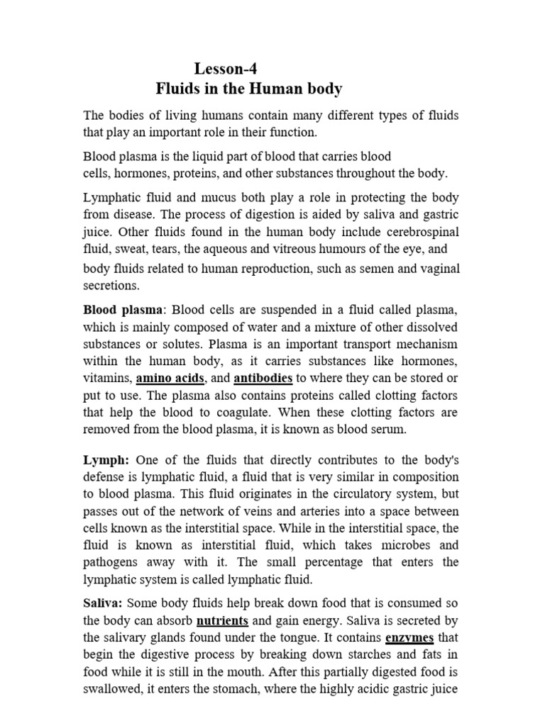 Physiology Lesson 4 | PDF