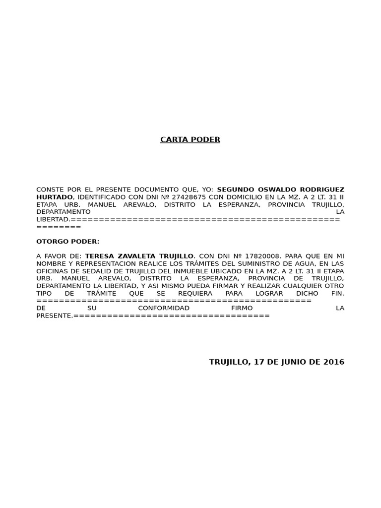 Carta Poder | PDF
