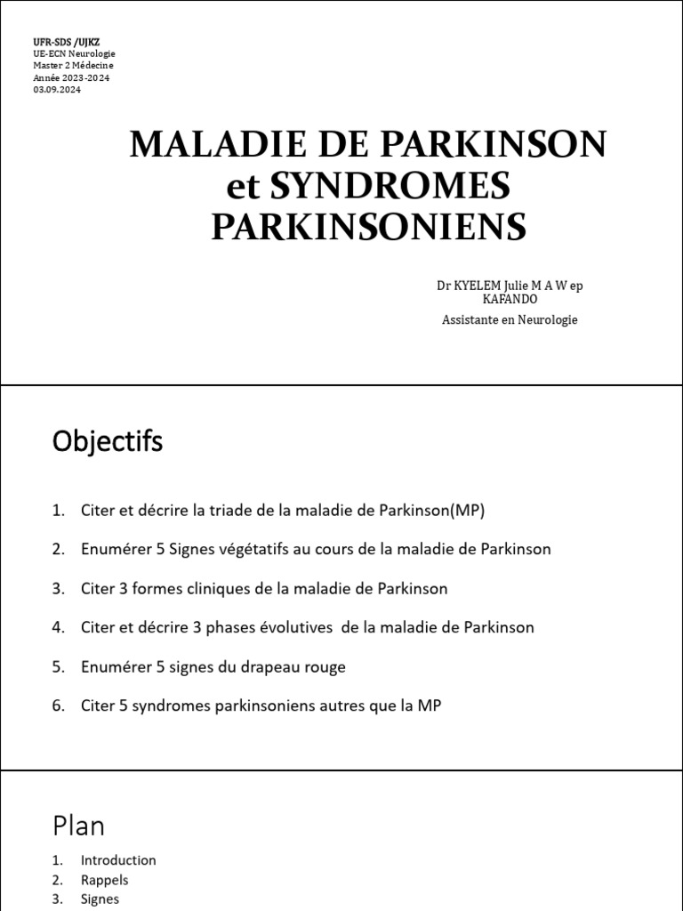 Maladie de Parkinson Et Syndromes Parkinsoniens | PDF