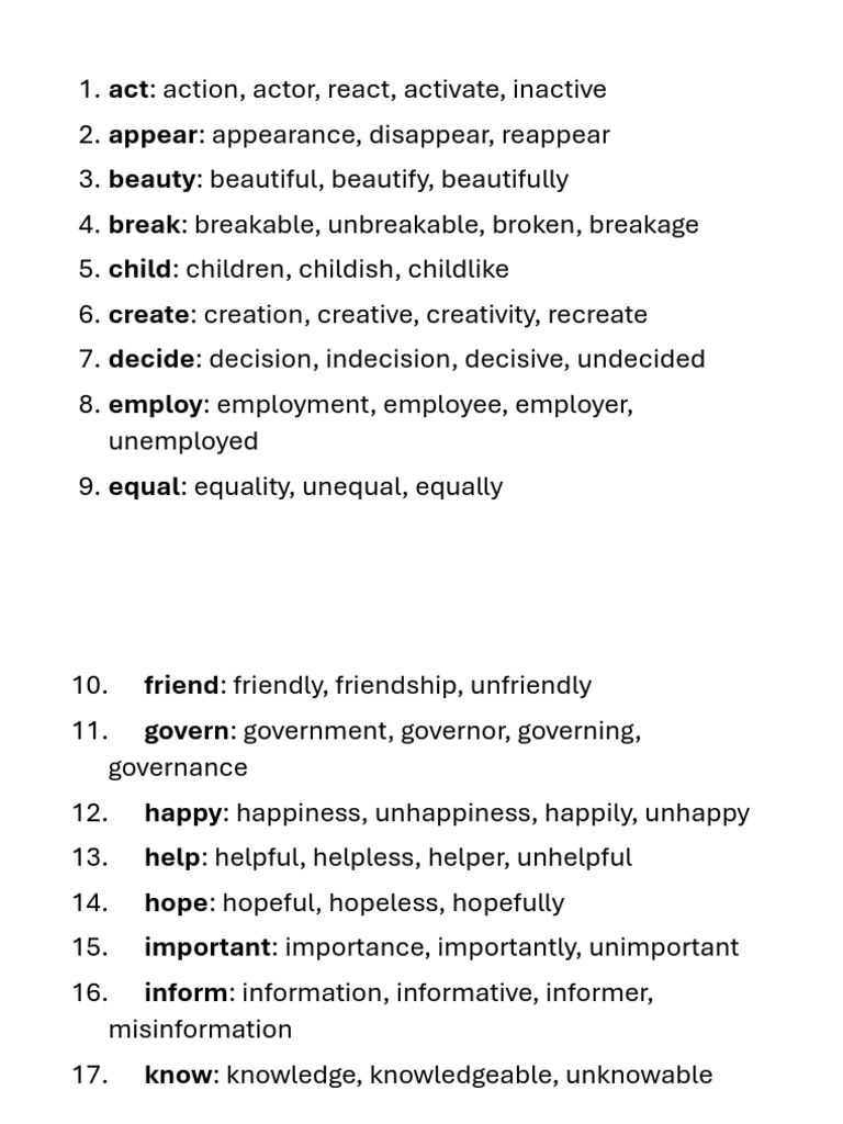 Word Family - 30 Words | PDF