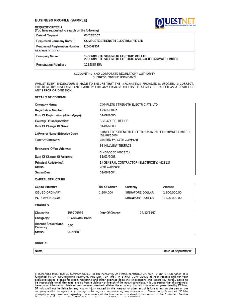 Business Profile Sample | PDF